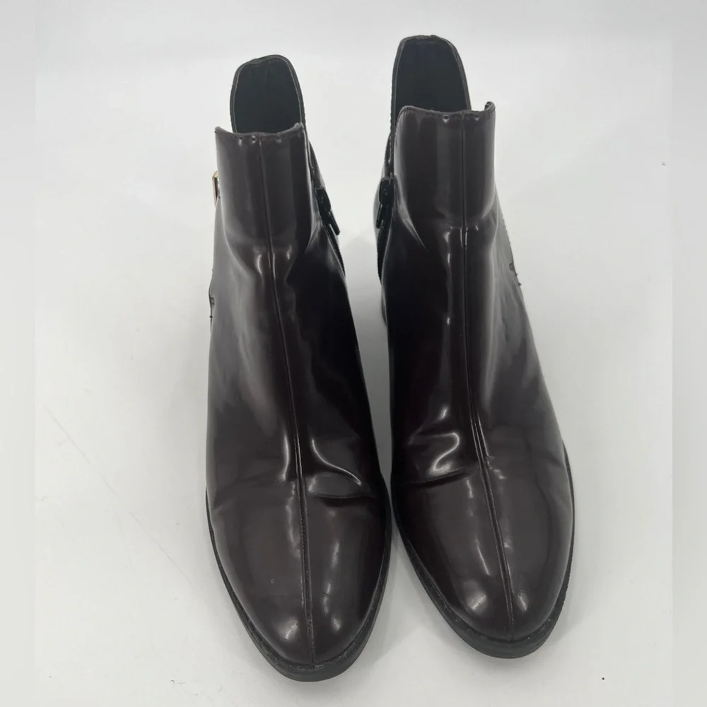 Zara black brown leather boots shoes size 38